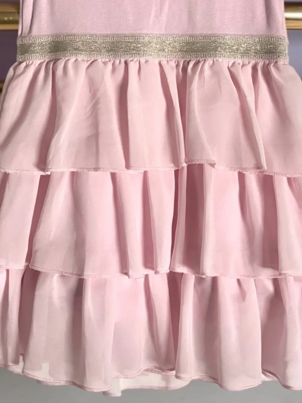 Hanna Andersson Pink Tiered Tulle Dress Size 4 Balletcore Princess